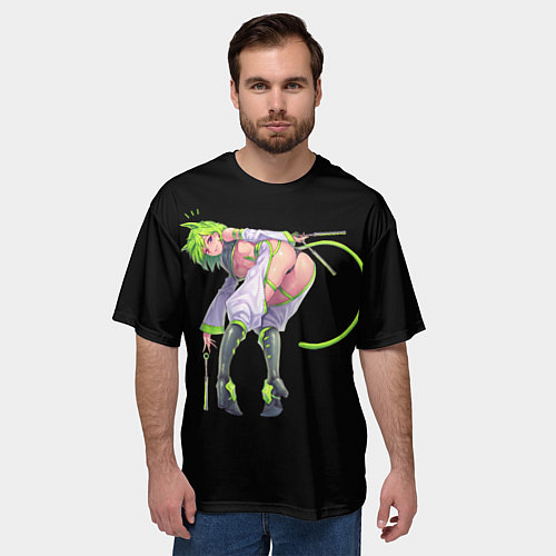 Мужская футболка оверсайз 18 Самурай - аниме / 3D-принт – фото 3