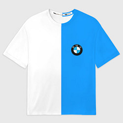 Футболка оверсайз мужская BMW sport blue white, цвет: 3D-принт