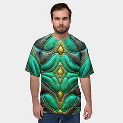 Футболка оверсайз мужская Объемная футуристичная текстура из кожи, цвет: 3D-принт — фото 2