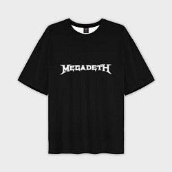 Футболка оверсайз мужская Megadeth logo white, цвет: 3D-принт