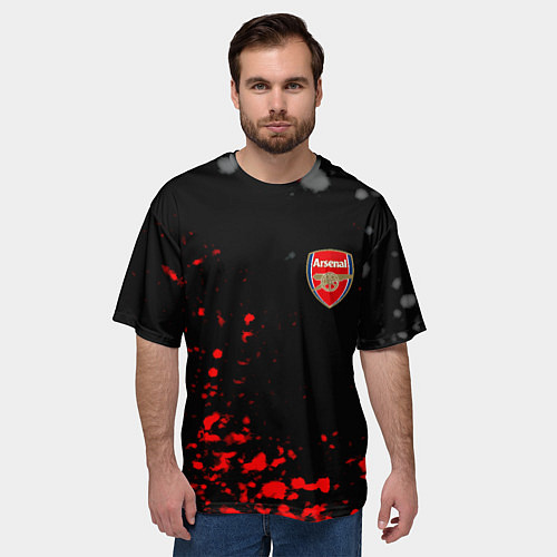 Мужская футболка оверсайз Arsenal spash / 3D-принт – фото 3