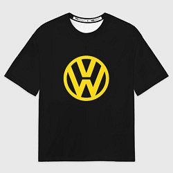 Футболка оверсайз мужская Volkswagen logo yellow, цвет: 3D-принт