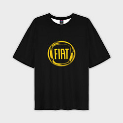 Футболка оверсайз мужская FIAT logo yelow, цвет: 3D-принт