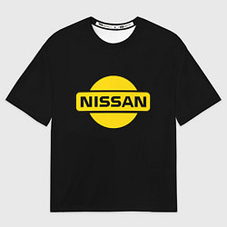 Футболка оверсайз мужская Nissan yellow logo, цвет: 3D-принт