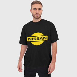 Футболка оверсайз мужская Nissan yellow logo, цвет: 3D-принт — фото 2