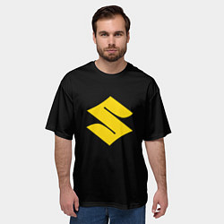 Футболка оверсайз мужская Suzuki logo yellow, цвет: 3D-принт — фото 2