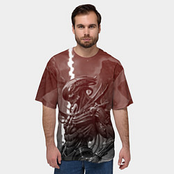 Футболка оверсайз мужская Воинствующий ксеноморф, цвет: 3D-принт — фото 2