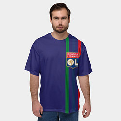 Футболка оверсайз мужская Olympique lyonnais, цвет: 3D-принт — фото 2