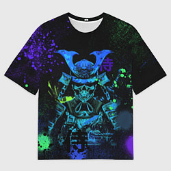 Мужская футболка оверсайз Дух череп - самурай