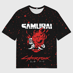 Футболка оверсайз мужская Cyberpunk 2077 Samurai lego, цвет: 3D-принт
