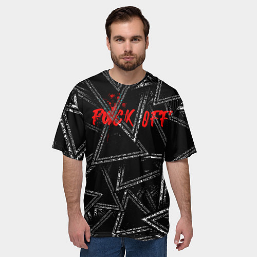 Мужская футболка оверсайз F*ck off / 3D-принт – фото 3