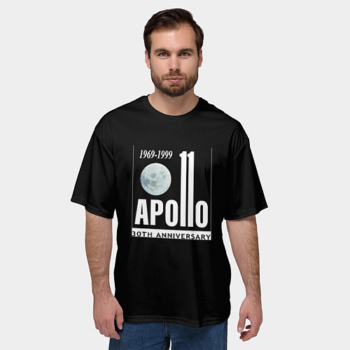 Мужская футболка оверсайз Apollo space / 3D-принт – фото 3