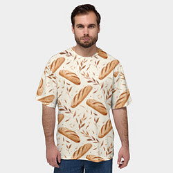 Футболка оверсайз мужская Паттерн багет, цвет: 3D-принт — фото 2