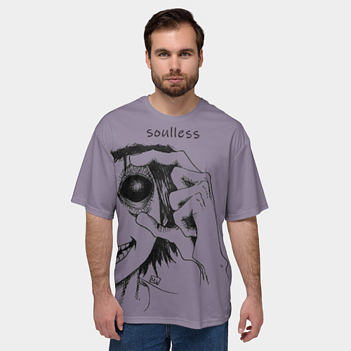 Мужская футболка оверсайз Soulless / 3D-принт – фото 3