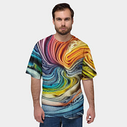 Футболка оверсайз мужская Красочная джинсовая воронка, цвет: 3D-принт — фото 2