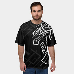 Футболка оверсайз мужская Бокс узор победы, цвет: 3D-принт — фото 2