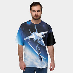Футболка оверсайз мужская Атака МиГ-31 на Глобал Хок, цвет: 3D-принт — фото 2