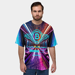Футболка оверсайз мужская Биткоин миллионер - загрузка, цвет: 3D-принт — фото 2