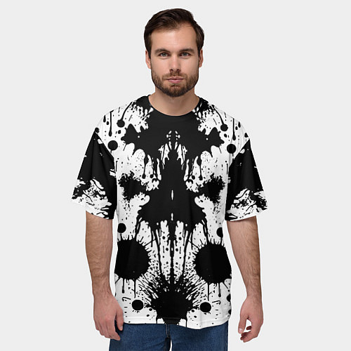 Мужская футболка оверсайз Psychedelic Rorschach test - ai art / 3D-принт – фото 3