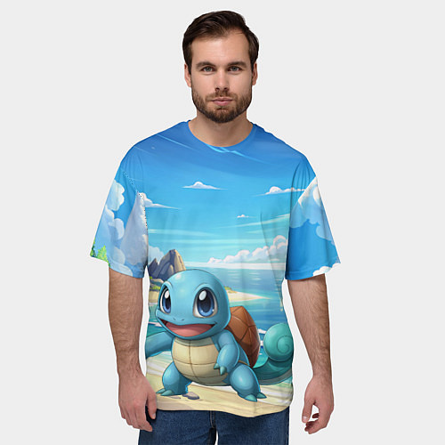 Мужская футболка оверсайз Pokemon Squirtle / 3D-принт – фото 3
