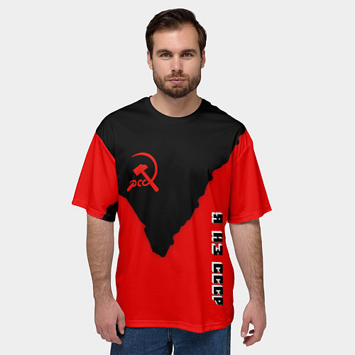 Мужская футболка оверсайз СССР место рождения краски / 3D-принт – фото 3