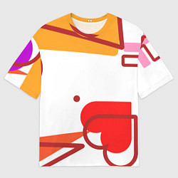 Футболка оверсайз мужская Геометрия сердца, цвет: 3D-принт