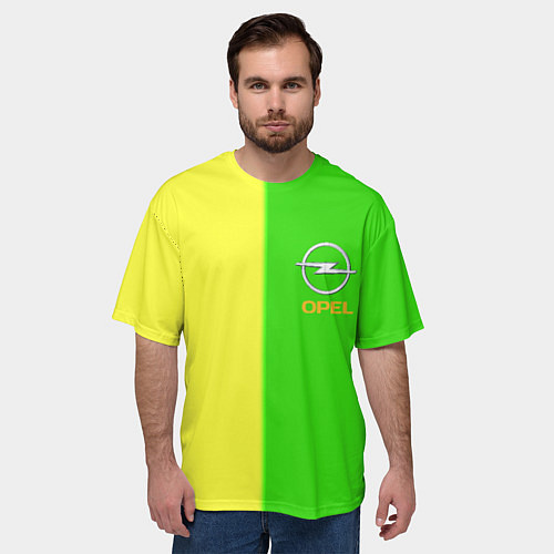 Мужская футболка оверсайз Opel текстура / 3D-принт – фото 3