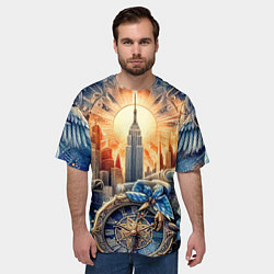 Футболка оверсайз мужская American collage - ai art, цвет: 3D-принт — фото 2