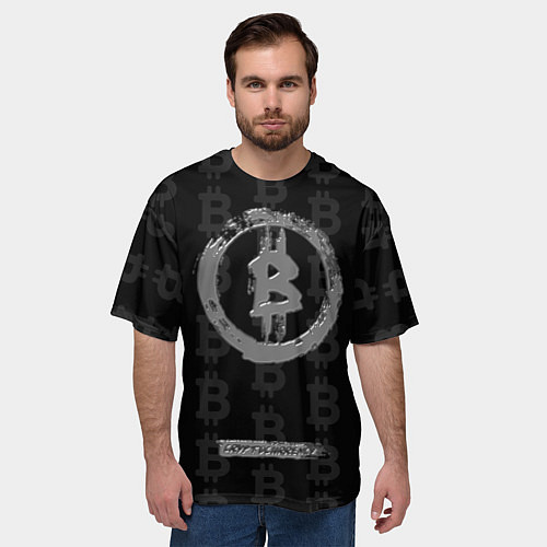 Мужская футболка оверсайз Биткоин - крипта / 3D-принт – фото 3