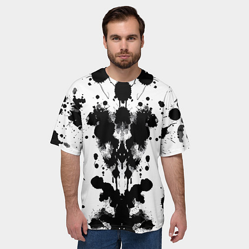 Мужская футболка оверсайз The psychedelic Rorschach test - ai art / 3D-принт – фото 3