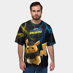 Футболка оверсайз мужская Покемон: детектив Пикачу, цвет: 3D-принт — фото 2