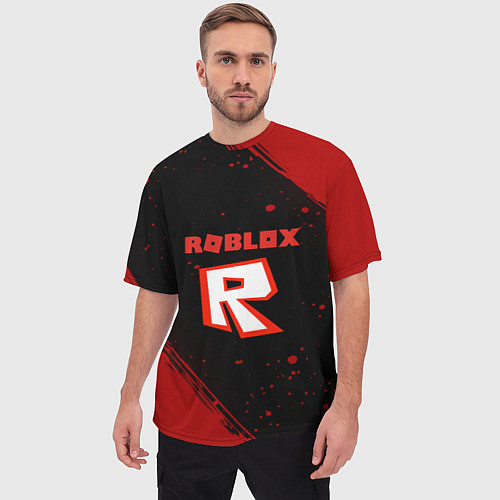 Мужская футболка оверсайз Roblox текстура мобайл гейм / 3D-принт – фото 3