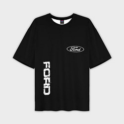 Мужская футболка оверсайз Ford logo white steel