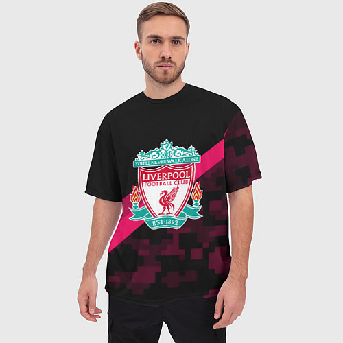 Мужская футболка оверсайз Liverpool sport fc club / 3D-принт – фото 3