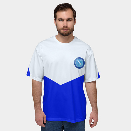 Мужская футболка оверсайз Napoli fc geometry / 3D-принт – фото 3