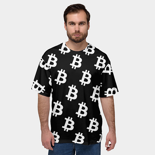 Мужская футболка оверсайз Биткоин блокчейн / 3D-принт – фото 3