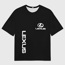 Футболка оверсайз мужская Lexus white logo auto, цвет: 3D-принт