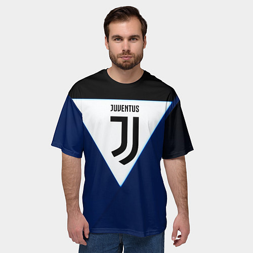 Мужская футболка оверсайз Juventus sport geometry color / 3D-принт – фото 3