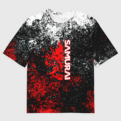 Футболка оверсайз мужская Samurai брызги красок, цвет: 3D-принт