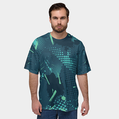Мужская футболка оверсайз Яркий абстрактный узор для спорта / 3D-принт – фото 3
