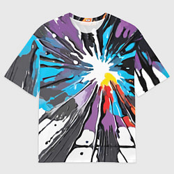Мужская футболка оверсайз Кляксы краски - абстракция