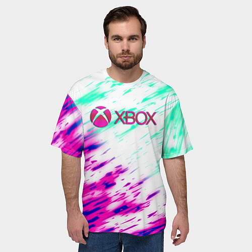 Мужская футболка оверсайз Xbox краски текстура игры / 3D-принт – фото 3