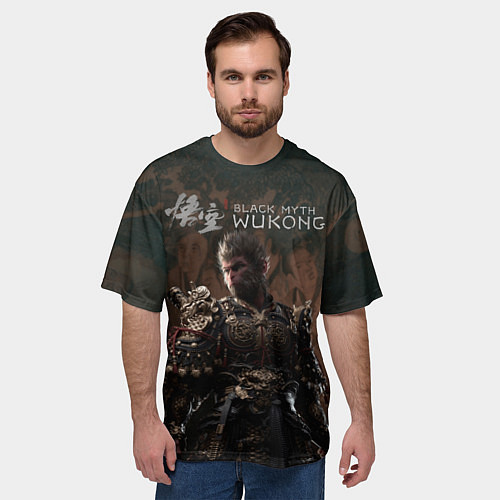 Мужская футболка оверсайз Sun Wukong Black myth wukong / 3D-принт – фото 3