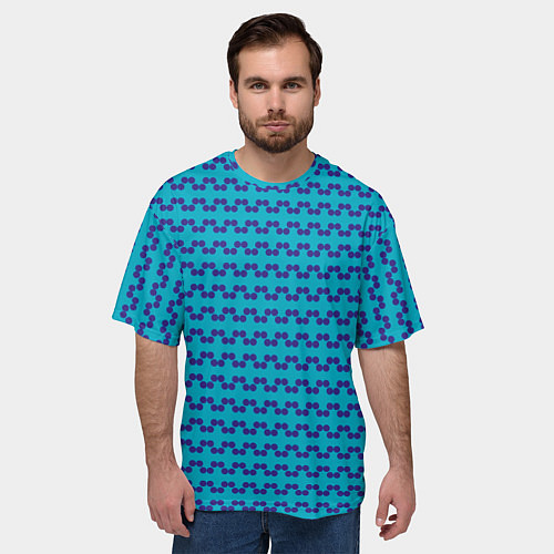 Мужская футболка оверсайз Полосный паттерн из окружностей / 3D-принт – фото 3