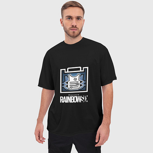 Мужская футболка оверсайз Rainbnow six онлайн шутер / 3D-принт – фото 3
