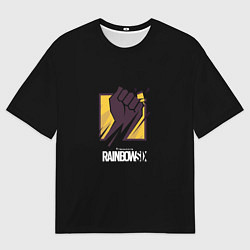 Футболка оверсайз мужская Радуга 6 лого стиль, цвет: 3D-принт