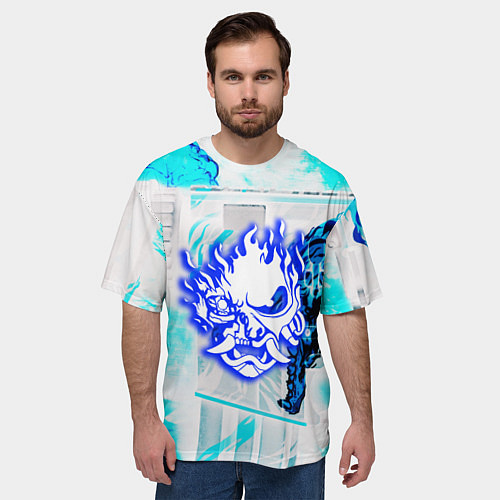 Мужская футболка оверсайз Samurai logo howl / 3D-принт – фото 3
