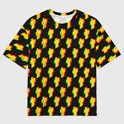 Футболка оверсайз мужская Billie Eilish glitch pattern, цвет: 3D-принт