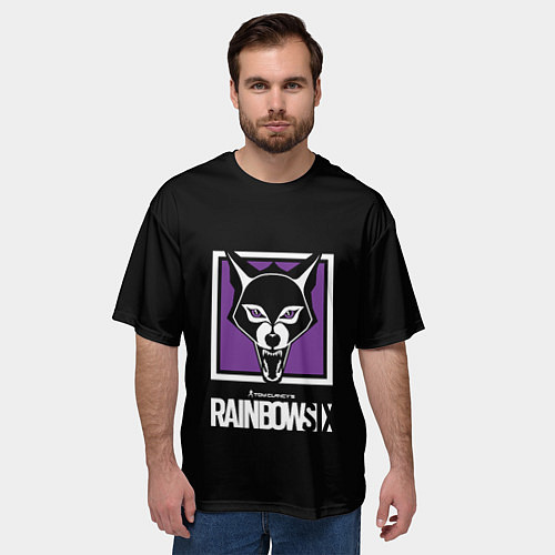Мужская футболка оверсайз Rainbow six logo ubisoft / 3D-принт – фото 3