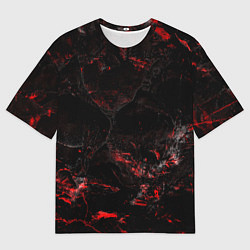 Футболка оверсайз мужская Потертая красная текстура, цвет: 3D-принт